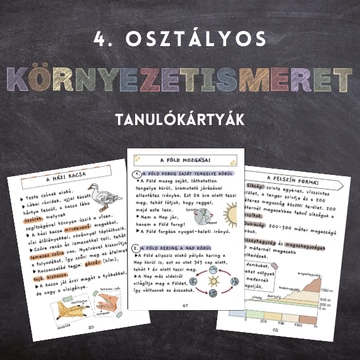 Negyedikes környezetismeret tanulókártyák - teljes tanév Negyedikes környezetismeret tanulókártyák - teljes tanév