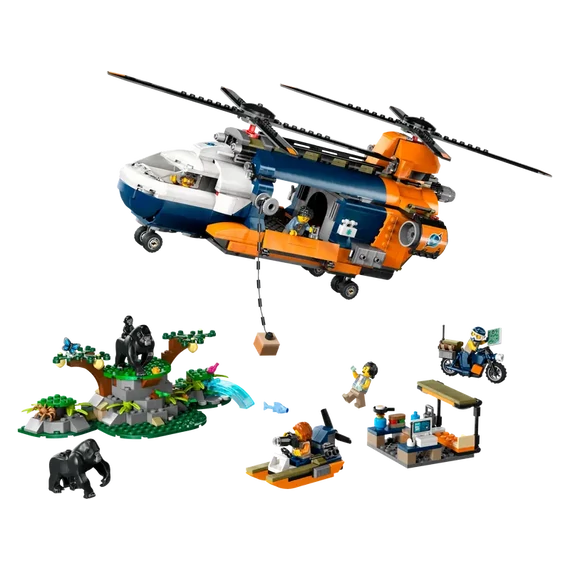 LEGO® City - Dzsungelkutató helikopter a bázison (60437)