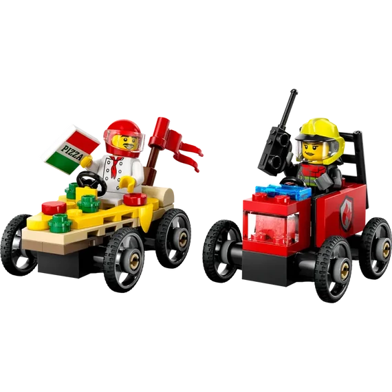 LEGO® City - Pizzásautó vs. tűzoltóautó, versenyautós csomag (60458)