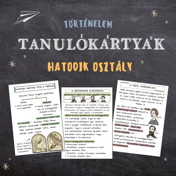 Hatodikos történelem tanulókártyák - teljes tanév